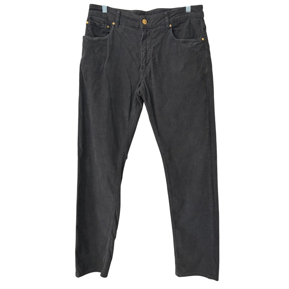 PT Torino Jazz Pants Mens Size 32 Dark Gray Corduroy Slim Fit Stretch Minimalist